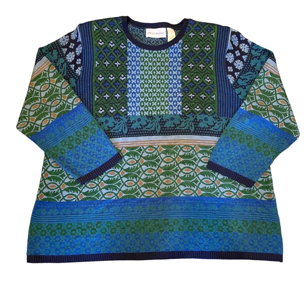 Vintage Alfred Dunner Patchwork Novelty Sweater XL